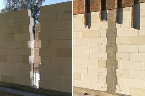 Aby zapewnić jak szczelne zazębienie betonu z murem, zaleca się formować strzępia głębokości od 5 do 10 cm (fot. SOLBET)