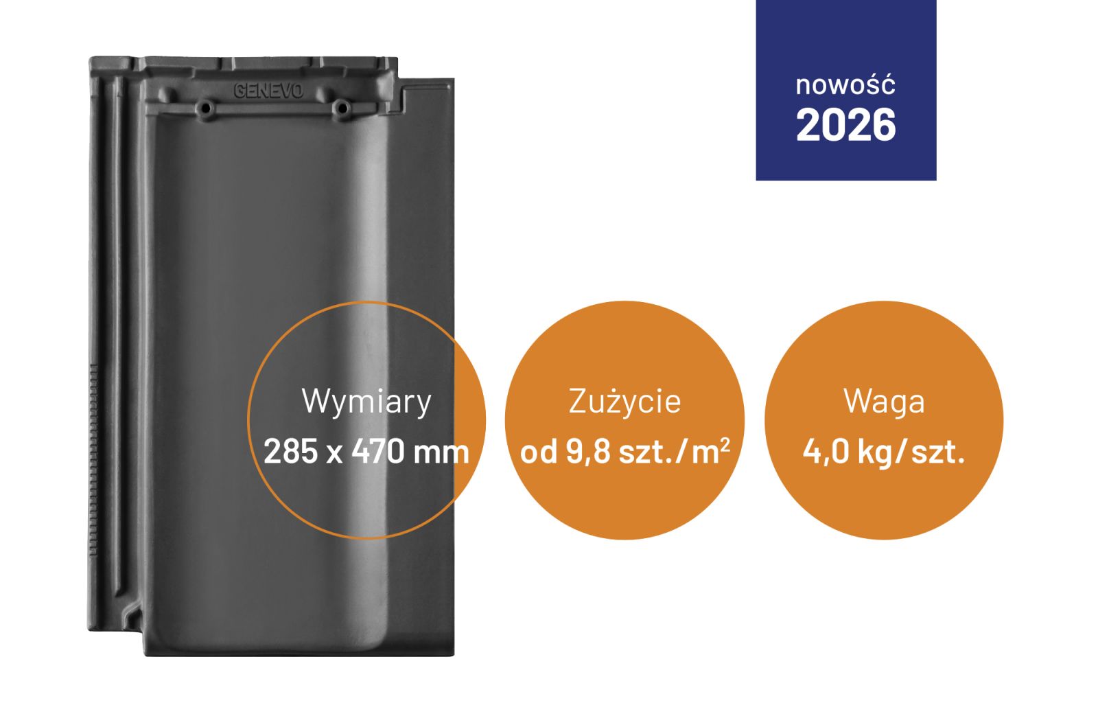 Dachówka ceramiczna GENEVO ma kompaktowy format, idealny do zwartych brył architektonicznych (fot. swissporTON)
