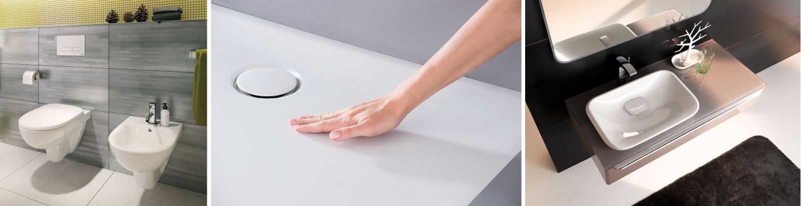 Gładkie powierzchnie łazienkowych sprzętów łatwo długotrwale utrzymać w czystości (fot. GEBERIT)