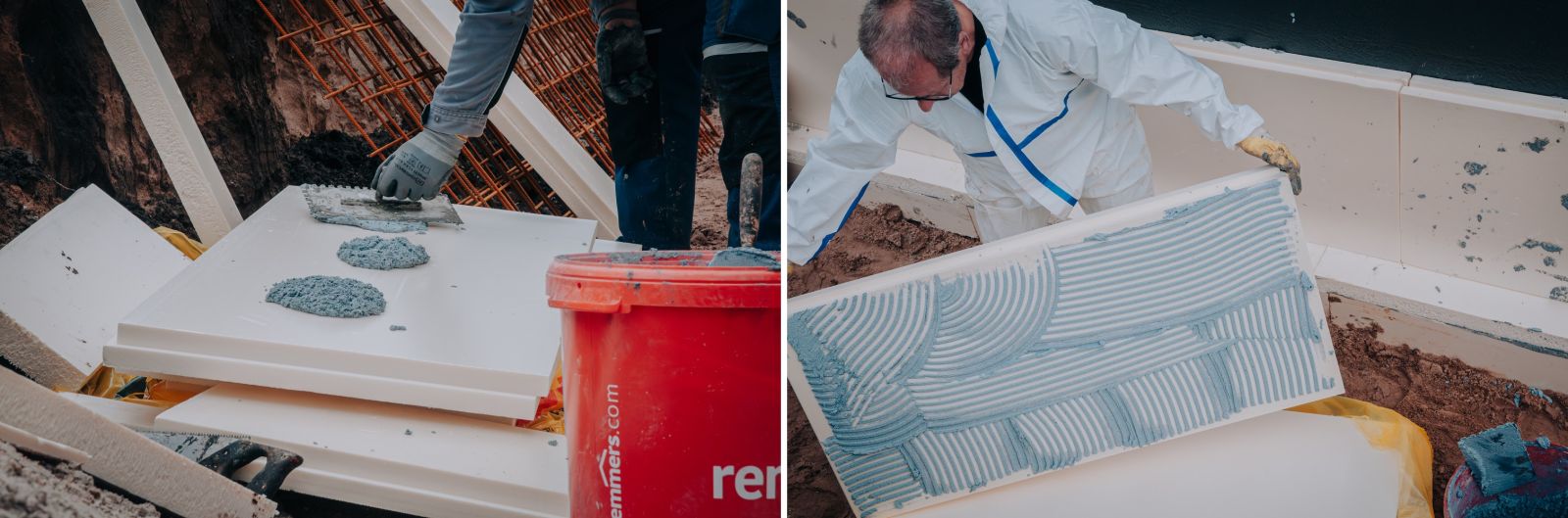 MB Fix 2K nakłada się na płyty termoizolacyjne metodą na placki albo pasmową (fot. REMMERS)