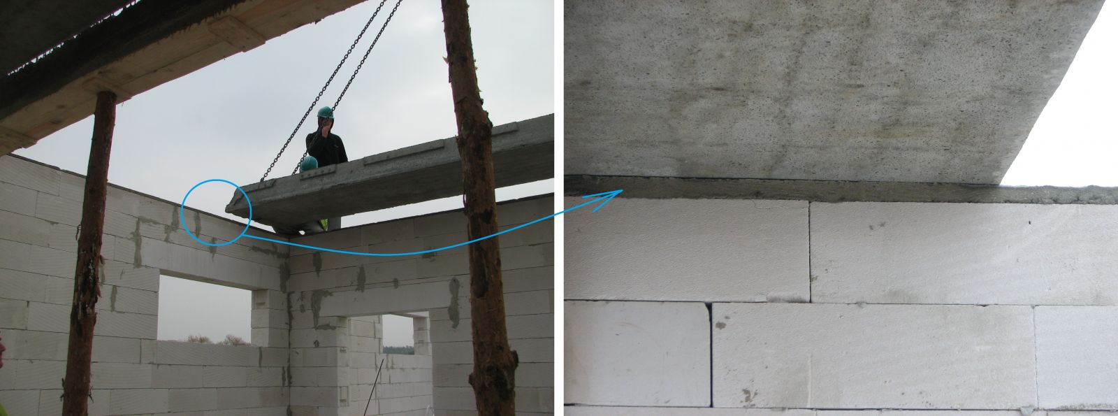 Płyty stropowe nie mogą leżeć bezpośrednio na murze, trzeba przygotować pod nie betonowe lub żelbetowe poduszki (fot. SOLBET)