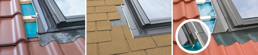 Kołnierze uszczelniające mają różną budowę w zależności od rodzaju pokrycia dachowego (fot. FAKRO)